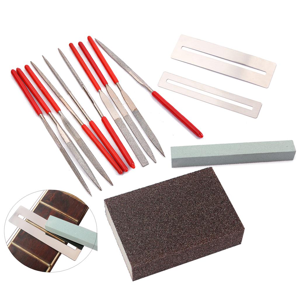 14 cái/bộ Đàn Guitar Nhạc Cụ Dụng Cụ Sửa Chữa Mài Ngòi Thường Tập Tin Tấm Bảo Vệ