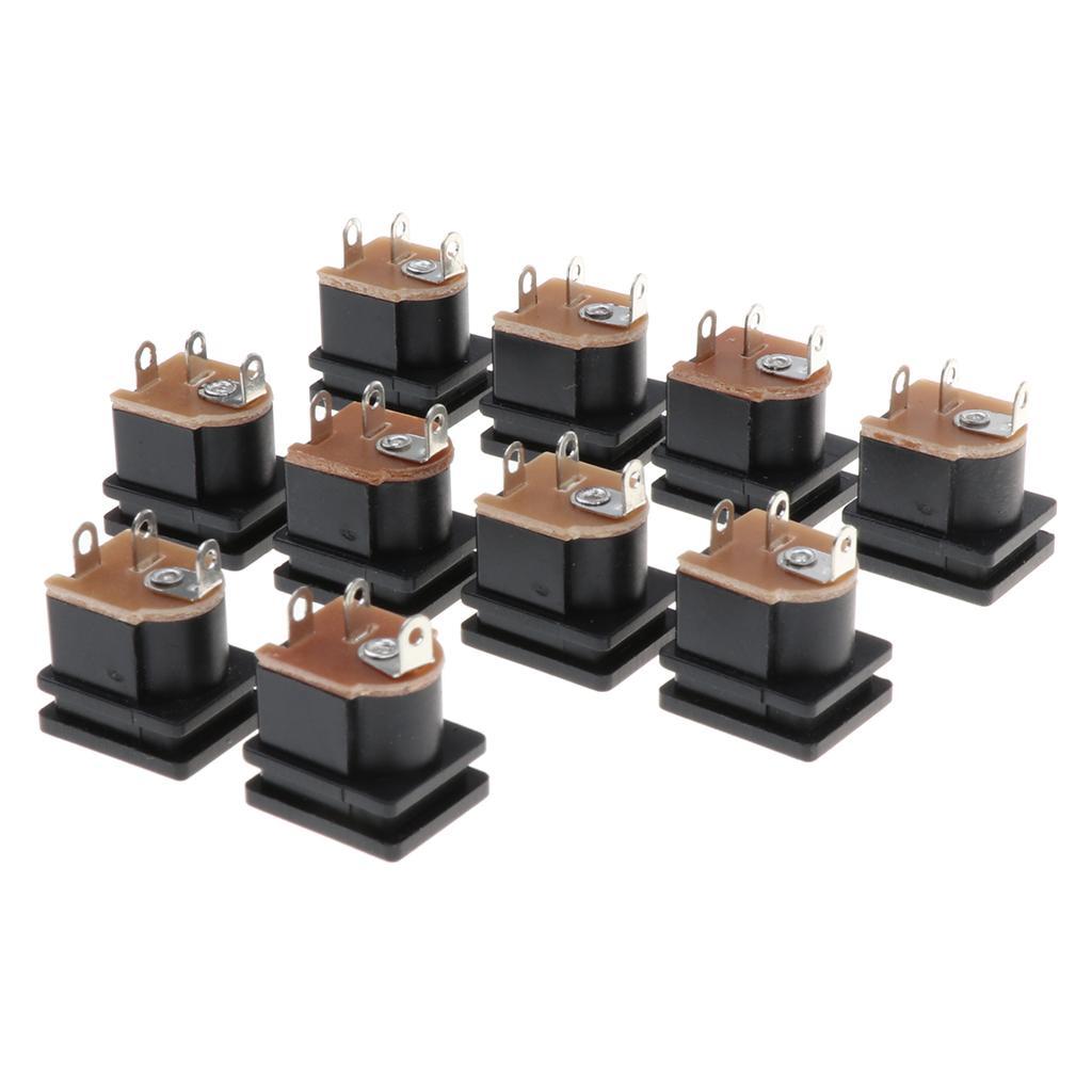 10pcs 5.5mmx2.5mm DC Power  Socket Female Panel Mount Adapter-Square