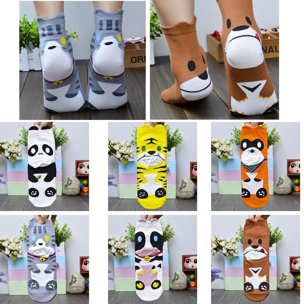 Soft Womens Casual 3D Printed Animal Retro High Cut Cotton Socks