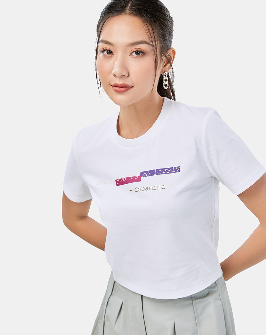 Áo Thun Nữ Thời Trang JUNO Dáng Croptop Dopamine JNATH033