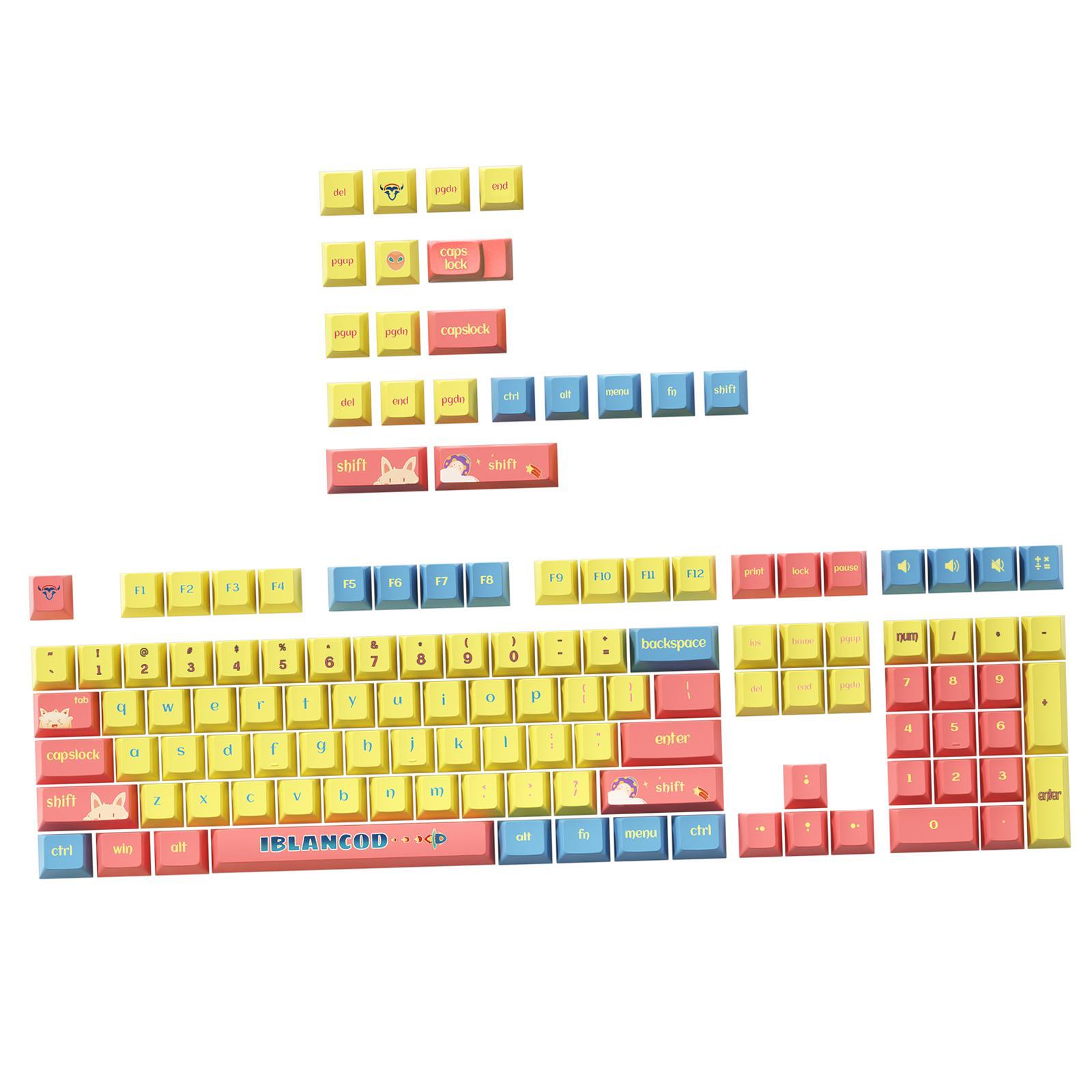 127 Keys Keycaps PBT for cross Mechanical Shafts Easy to Install Durable