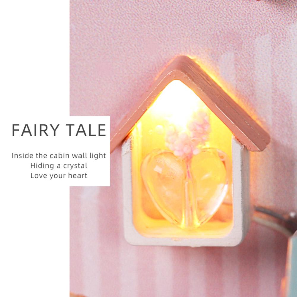 DIY Doll House Toy Wooden Miniatura Kit Dollhouse Toys with Furniture Kit LED Christmas Birthday Gift