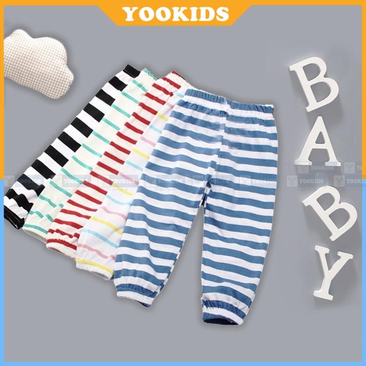 Quần chục dài cho bé YOOKIDS, Quần dài cho bé trai bé gái chất cotton nỉ bông mềm mại size 3, 6, 9 ,12, 18