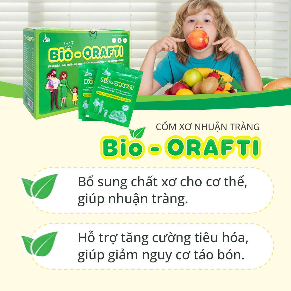 Gói Uống Bổ Sung Chất Xơ Giúp Giảm Táo Bón BIO- ORAFTI ( hộp 20 gói )