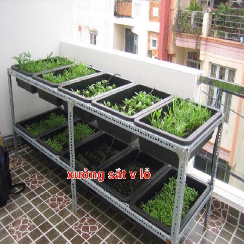 Kệ trồng rau Thông Minh 4 tầng 8 khay nhựa đa năng