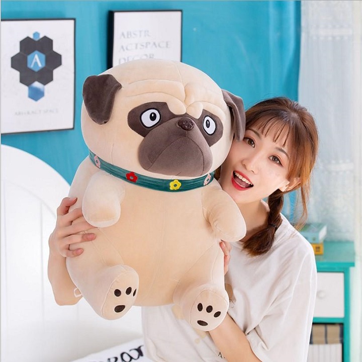 Gấu bông chó Pug xinh xắn - Tặng khẩu trang thời trang vải Su - Gấu Bông Sóc Nhí