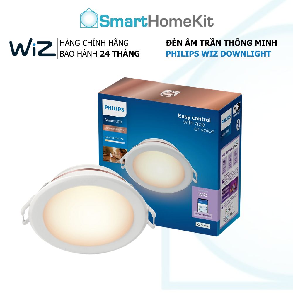 Hình ảnh Đèn LED âm trần thông minh WiZ Tunable White Downlight 4/5/6 inch - Hàng chính hãng, Bảo hành 2 Năm