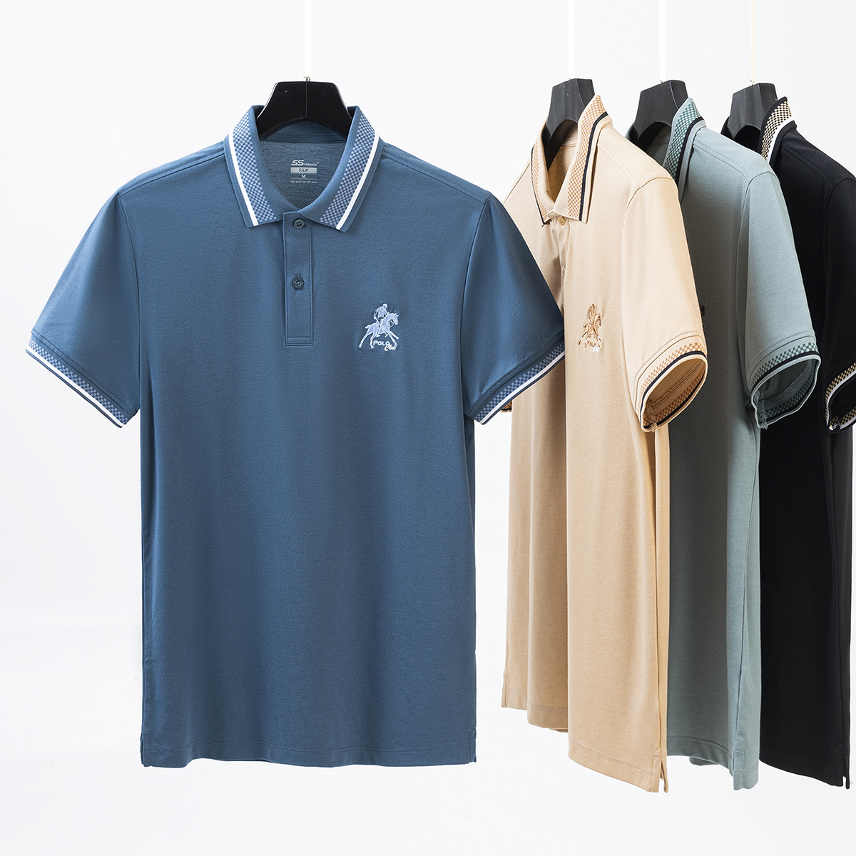 Áo Polo Nam 5S FASHION, Chất Lụa, Thiết Kế Dệt Bo Hiệu Ứng, Thêu Sang Trọng, Lịch Lãm