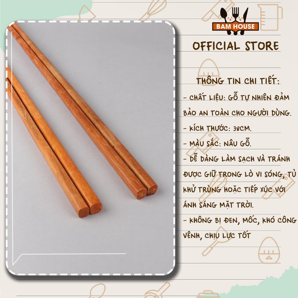 Bộ 2 đôi đũa gỗ dài chiên thức ăn Bam House chống bỏng cao cấp DGD01 – Gia dụng bếp