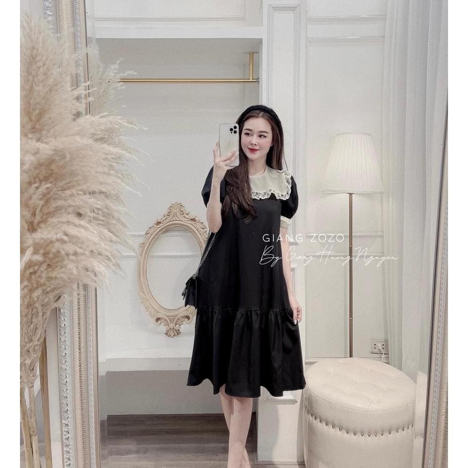 VÁY SUÔNG ĐEN ĐUÔI CÁ PHỐI BÈO CHO NỮ