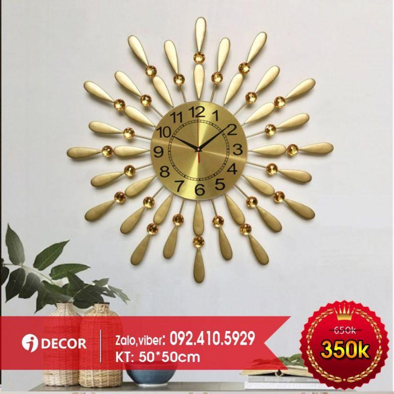Đồng hồ trang trí hoa đá 50cm