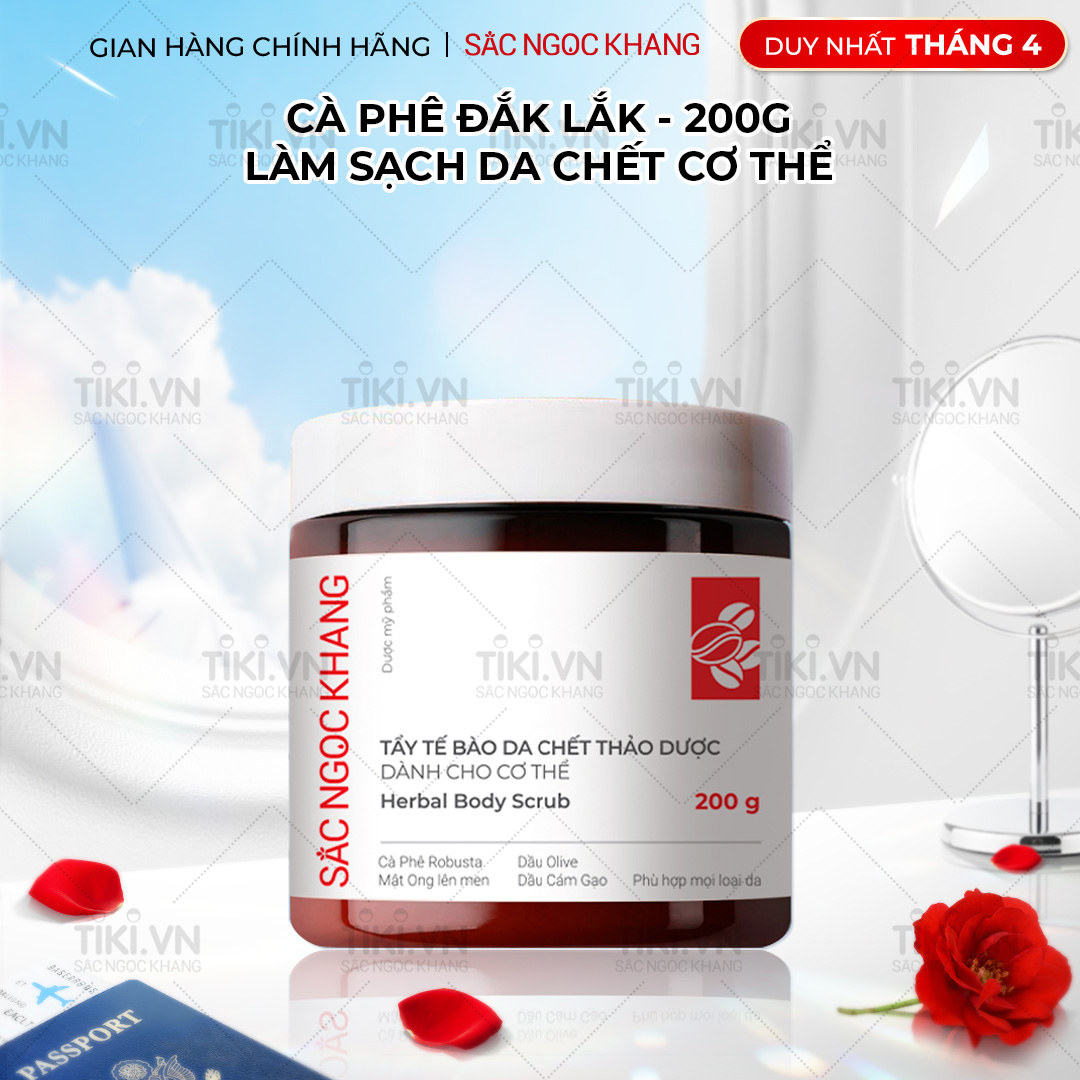 Tẩy tế bào da chết thảo dược dành cho cơ thể Sắc Ngọc Khang hũ 200g