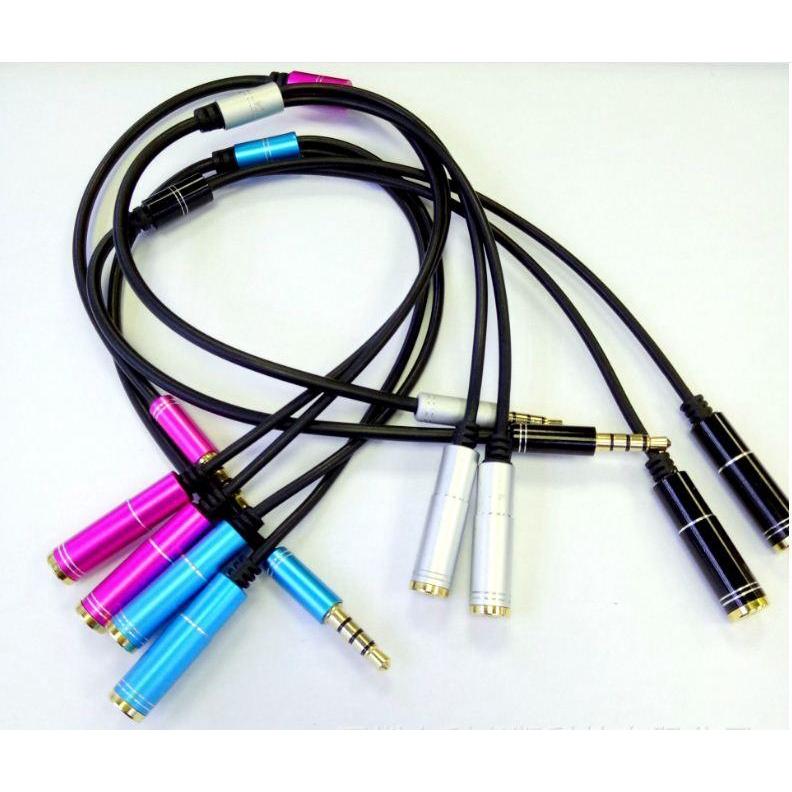 Cáp chia ra 2 tai nghe mạ vàng cao cấp chuẩn âm thanh stereo SMH dài 30cm
