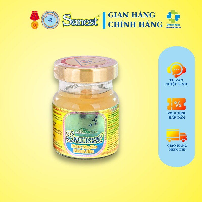[Combo 20 lọ] Nước Yến sào Khánh Hòa Sanest Nhân sâm đóng lọ 70 ml