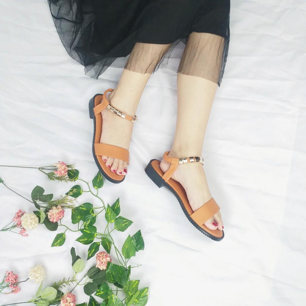 Sandal nữ đi học - Sandal nữ đi học quai hậu, đế nhựa PU, cao 2p, mang đi làm, đi học, đi chơi - TBHOT