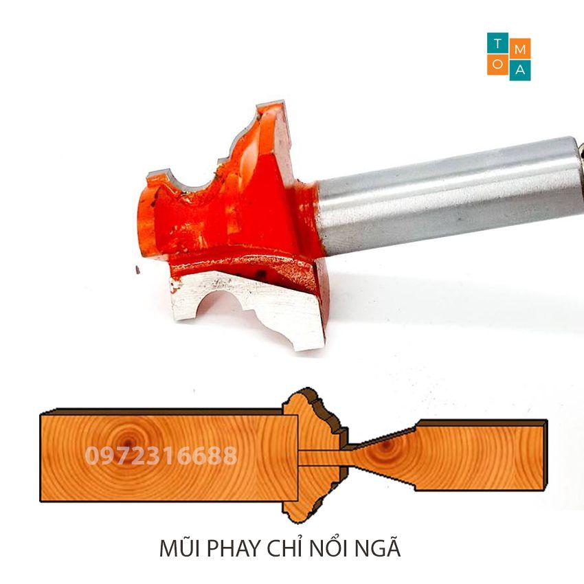 MŨI PHAY GỖ - MŨI SOI GỖ ĐÁNH CHỈ NỔI NGÃ 30MM CỐT 12.7MM