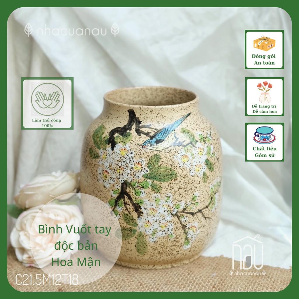 Lọ hoa vuốt tay độc bản làm thủ công 100% quà tặng Tân gia đặc biệt sưu tập lọ hoa decor tủ kệ nhà mới