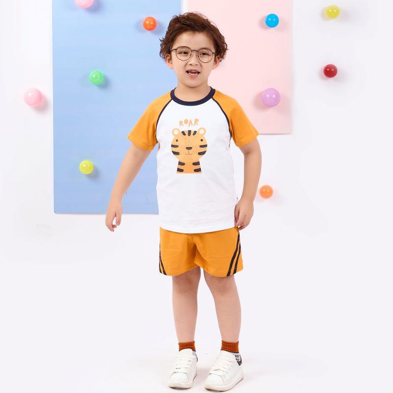 Đồ bộ quần áo thun cotton ngắn tay cho bé trai mặc nhà mùa hè Econice 2022B