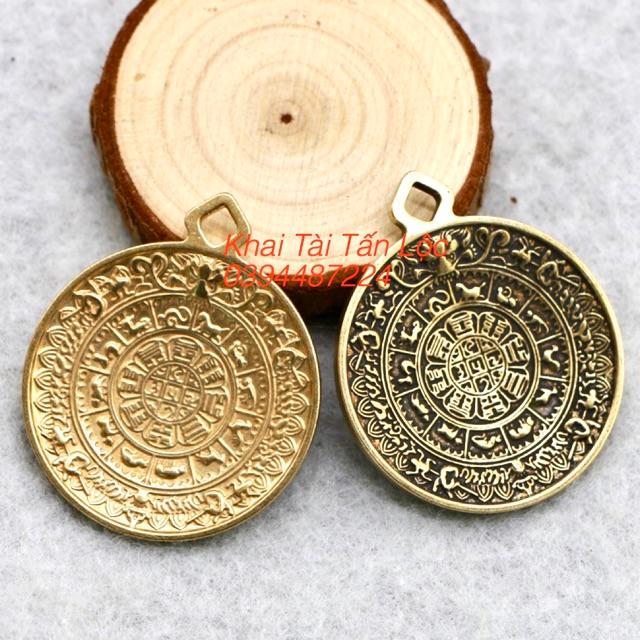 Móc khoá Văn Thù Cửu Cung Bát Quái và chủng tự KALACHAKRA hoá giải thái tuế , tam tai