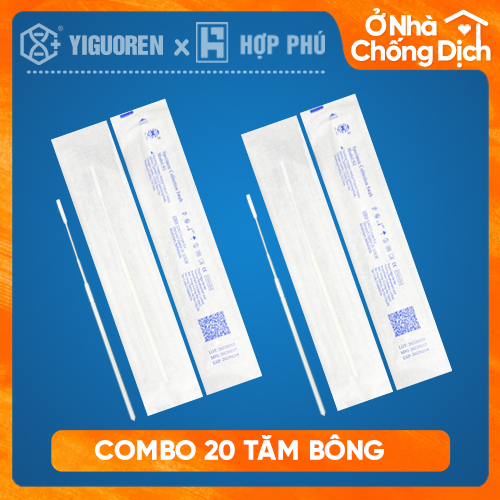 TEST GỘP COVID - 20 que tỵ hầu test Covid-19 Specimen Collection Swab  thương hiệu Chengwu chuyên sử dụng để test gộp (20 que test cho 20 người)