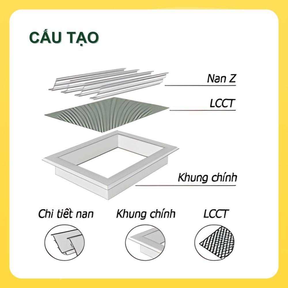 Asia Green - Cửa Gió Nan Z Kèm Lưới Chắn Côn Trùng, Ngăn Nước Mưa, Hợp Kim Nhôm Cao Cấp Hàng chính hãng (Bao gồm VAT)