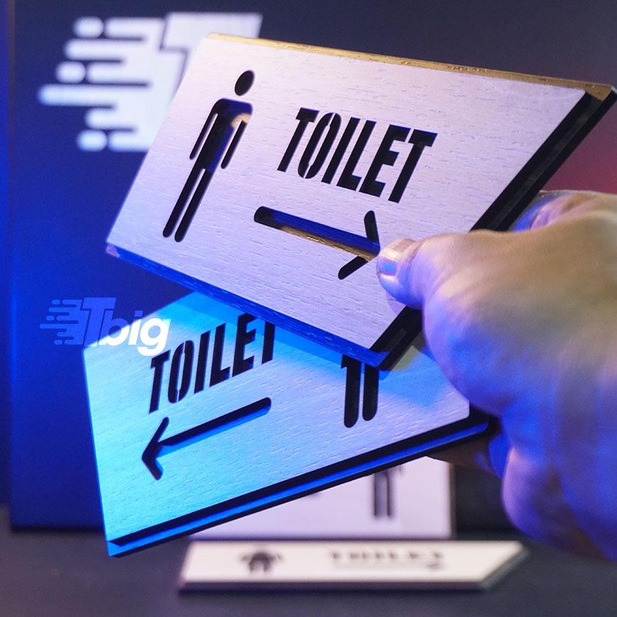 Biển toilet chỉ hướng nam nữ bằng gỗ cắt laser mẫu TL32