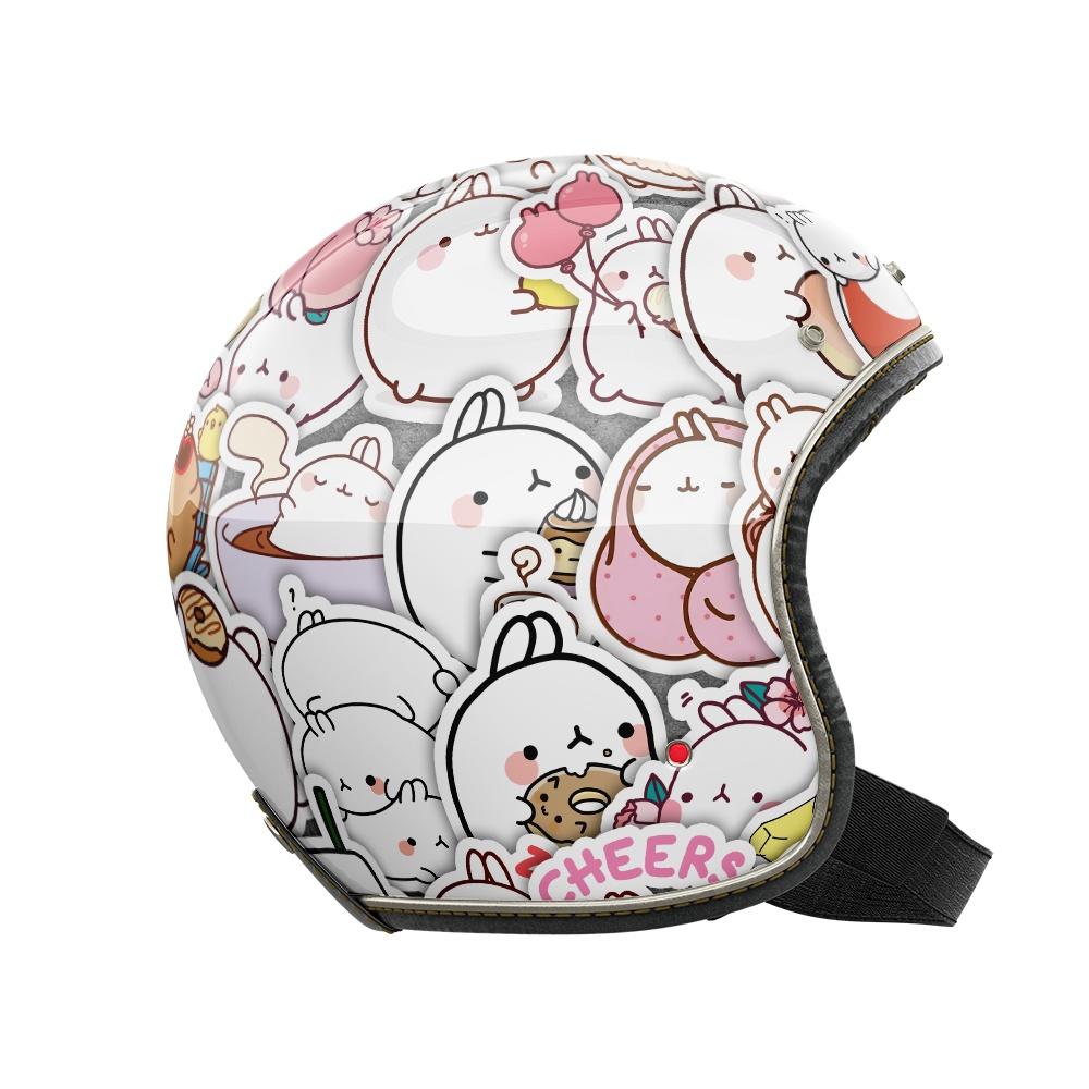Set 50 cái Sticker Thỏ Molang chống nước, Hình dán Molang cute, Decal Molang dán vali, điện thoại, laptop