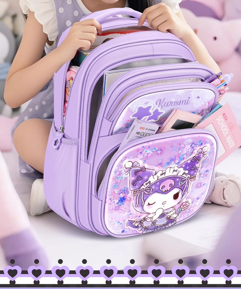 Ba lô KUROMI - CIN học sinh cấp 1 bảo về cột sống cho bé - BEE GEE HS1321