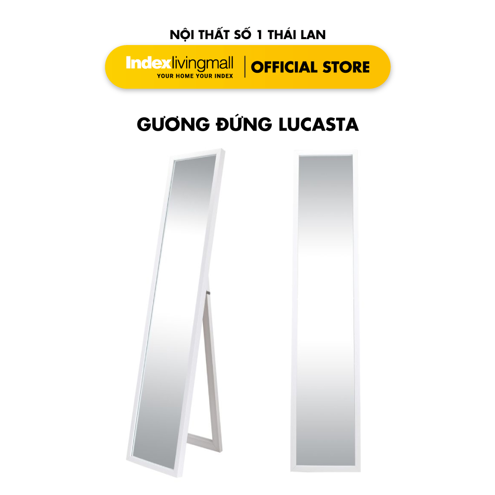 Gương Đứng LUCASTA Soi Toàn Thân, Viền Trắng Hiện Đại, Kích Thước 34x4x164 cm | Index Living Mall | Nội Thất Nhập Khẩu Thái Lan - Phân Phối Độc Quyền Tại Việt Nam