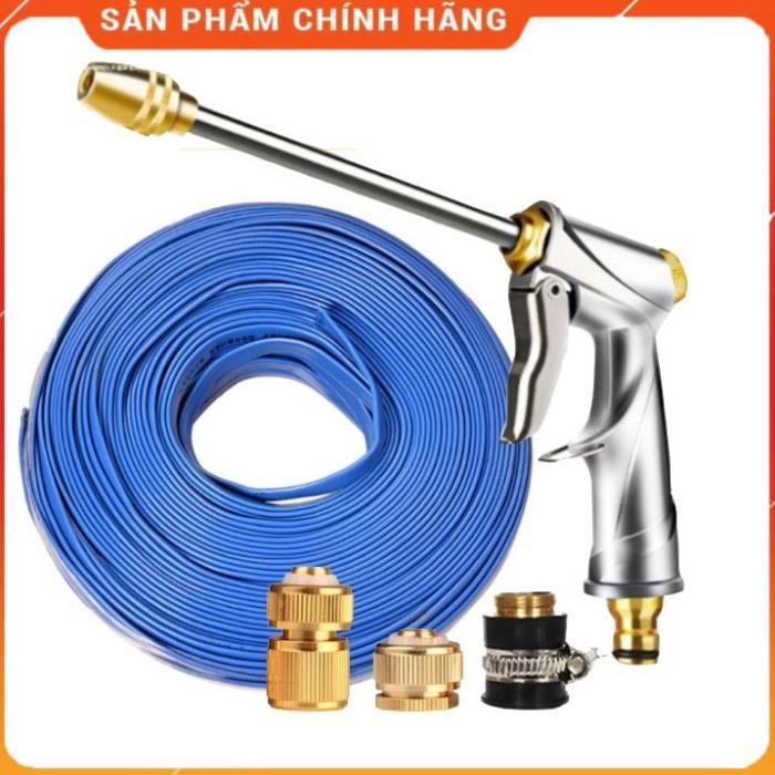 Rửa xe tưới cây Bộ dây và vòi xịt tăng áp lực nước 300% loại 25m cút đồng,nối đồng 206701-2