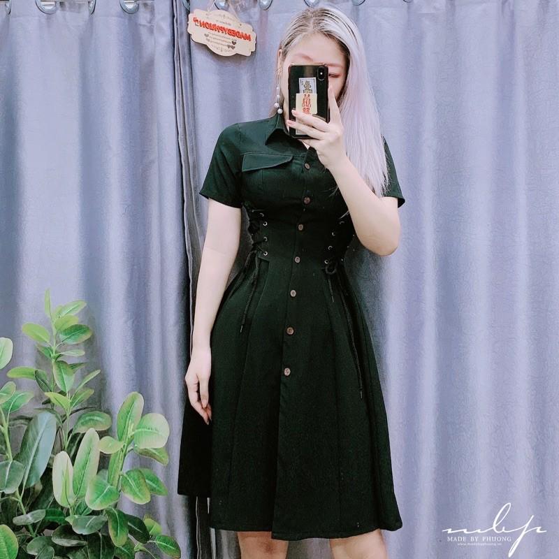 Đẩm sơ mi cổ đức đan dây sườn