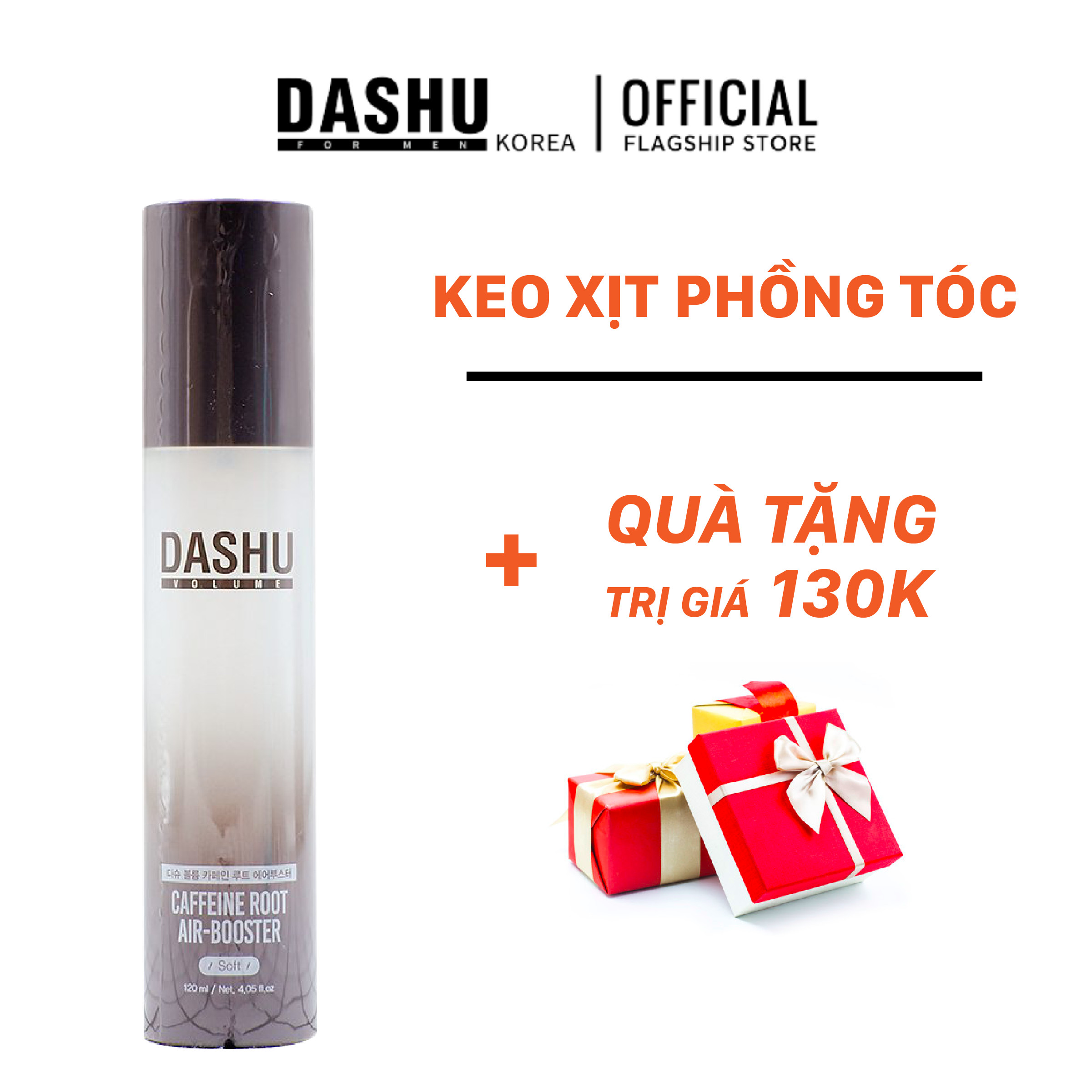 (TẶNG) Keo xịt tóc Nam/Nữ tạo kiểu dùng cho tóc mỏng, tóc dài Dash Volume Caffeine Root Air Booster 120ml (Soft), keo vuốt tóc tạo kiểu cho tóc, làm phồng tóc triết xuất từ 14 loại thảo dược nuôi dưỡng nang tóc, giúp tóc khỏe mạnh và dày hơn.