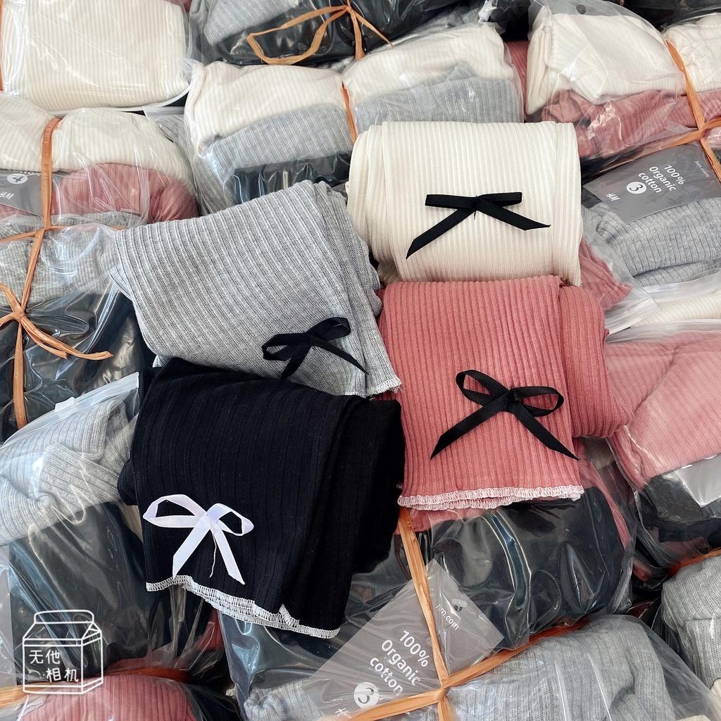 SET 4 QUẦN LEGGING TĂM ĐÍNH NƠ NHỎ CHO BG