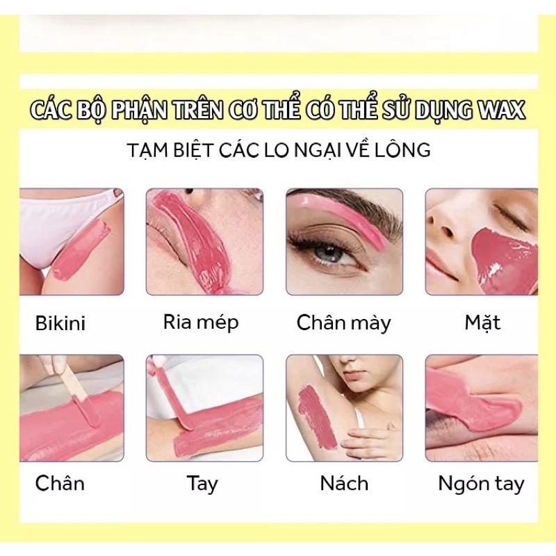 100G Sáp wax lông nóng dạng vụn siêu bám lông ,mau tan tặng kèm que gỗ