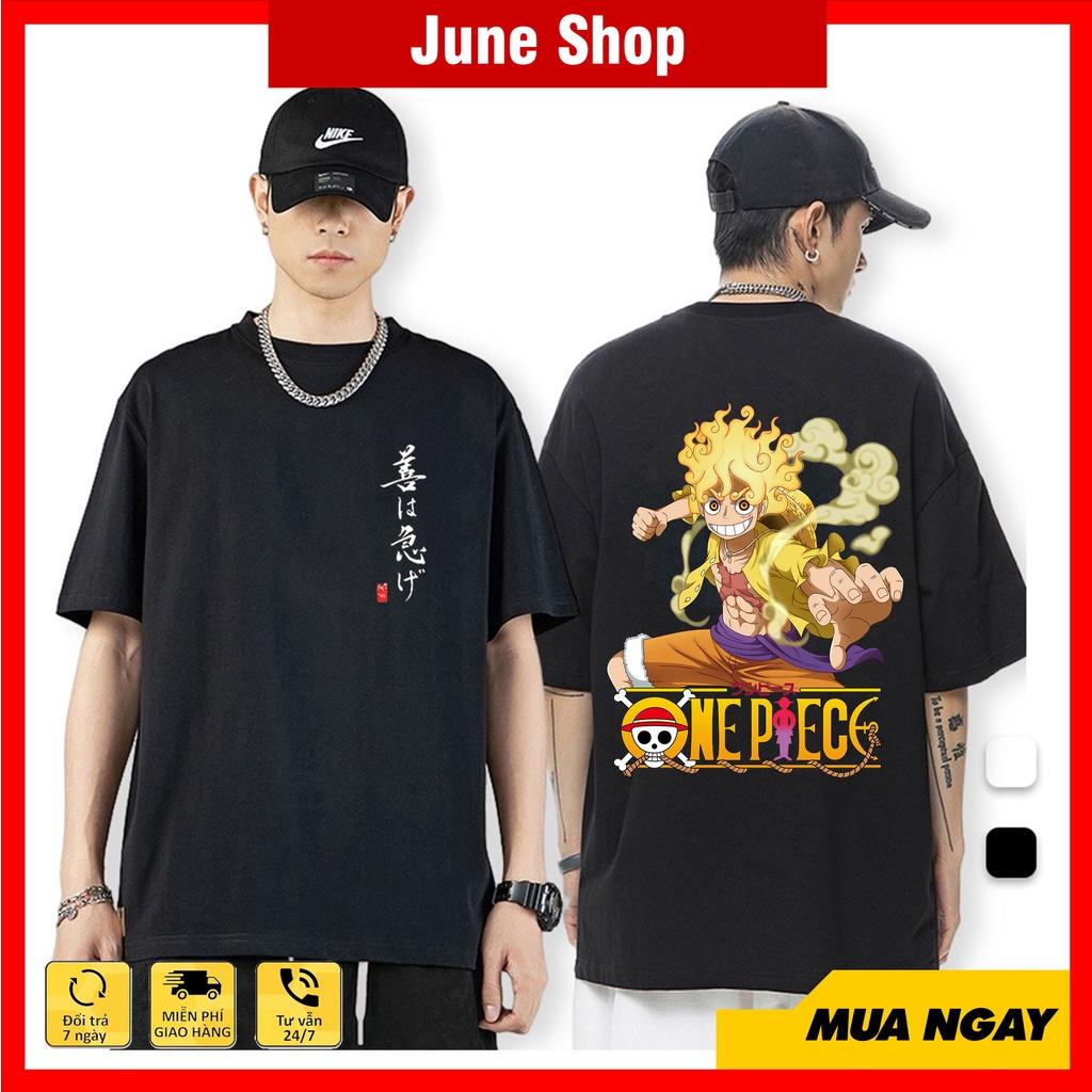 Áo thun Luffy Gear 5, Áo One Piece mẫu mới siêu độc màu đen, trắng cộc tay cực chất