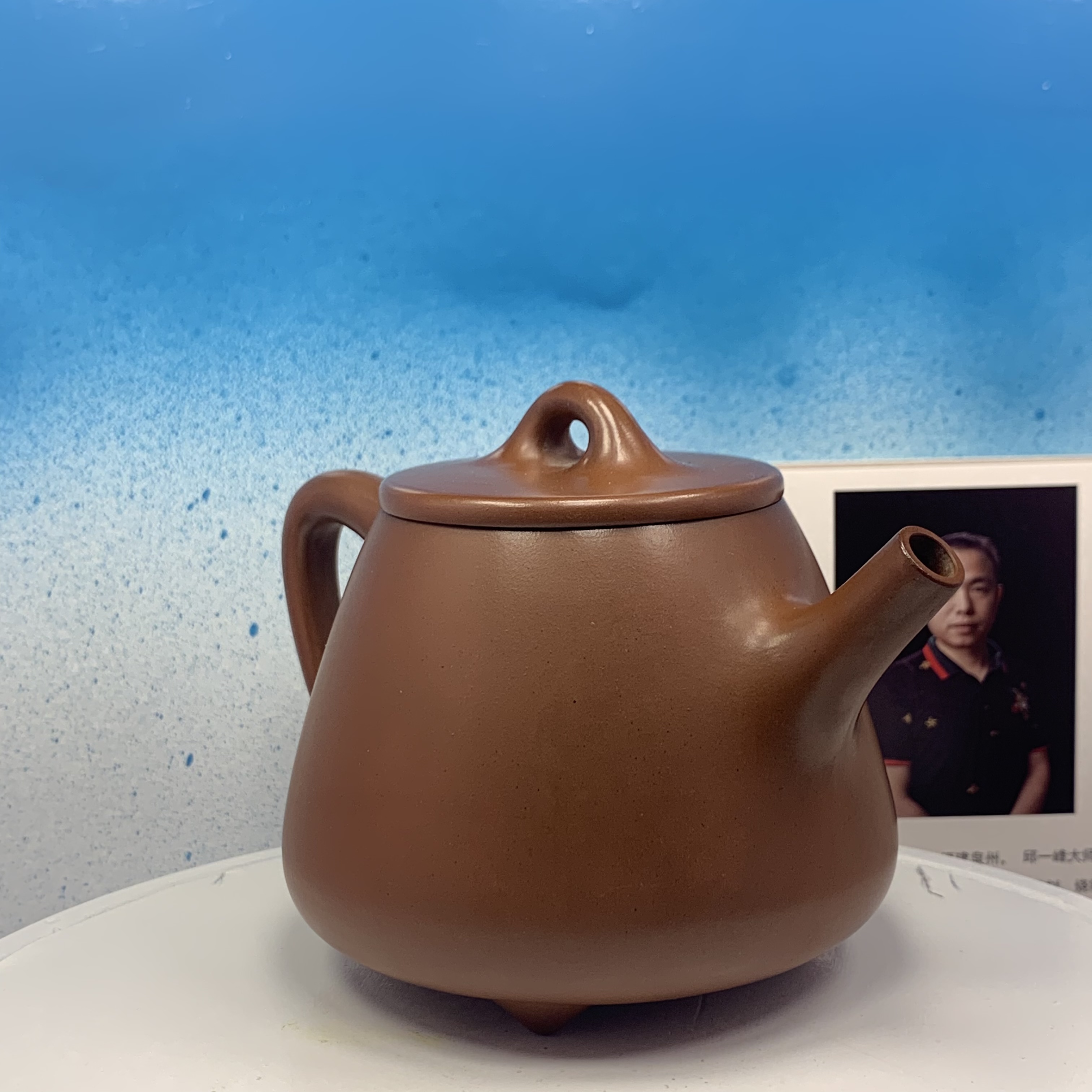 Ấm trà Thạch Biều cao, gốm thô nguyên bản, nê hưng khâm châu, chế tác hoàn toàn bằng tay