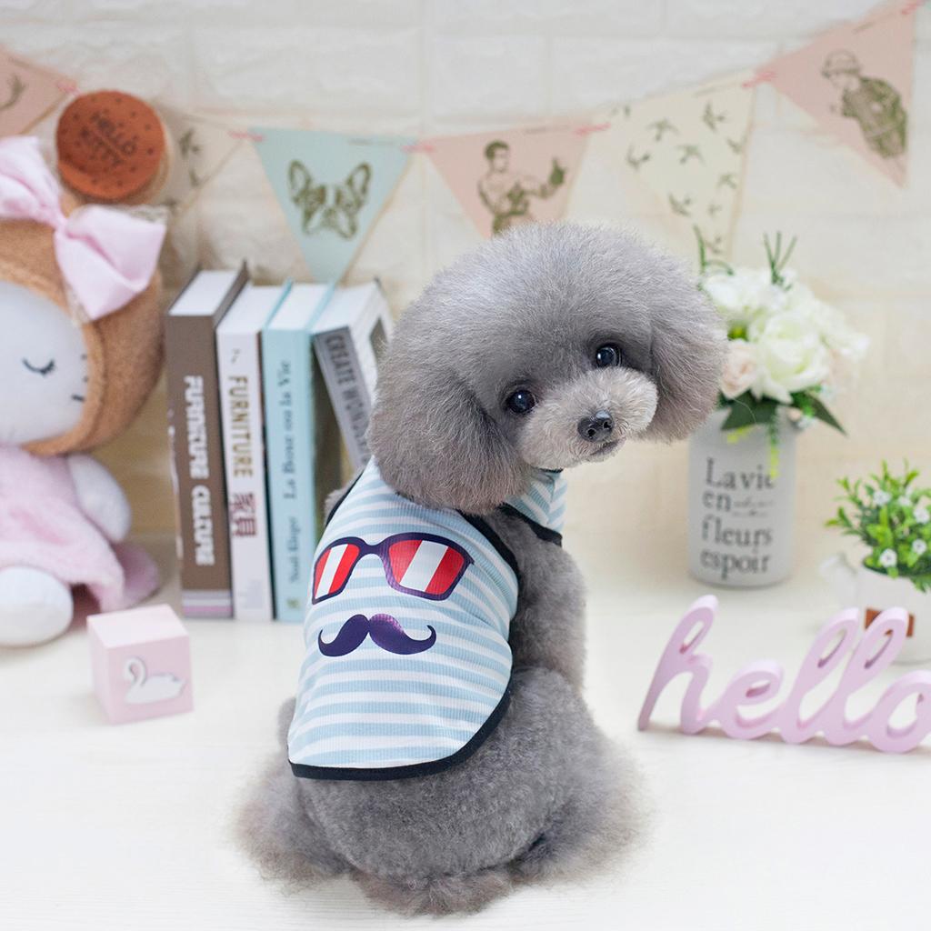 Sunglasses Print Pet Puppy Dog Cat Pet Clothes Dress Vest T Shirt