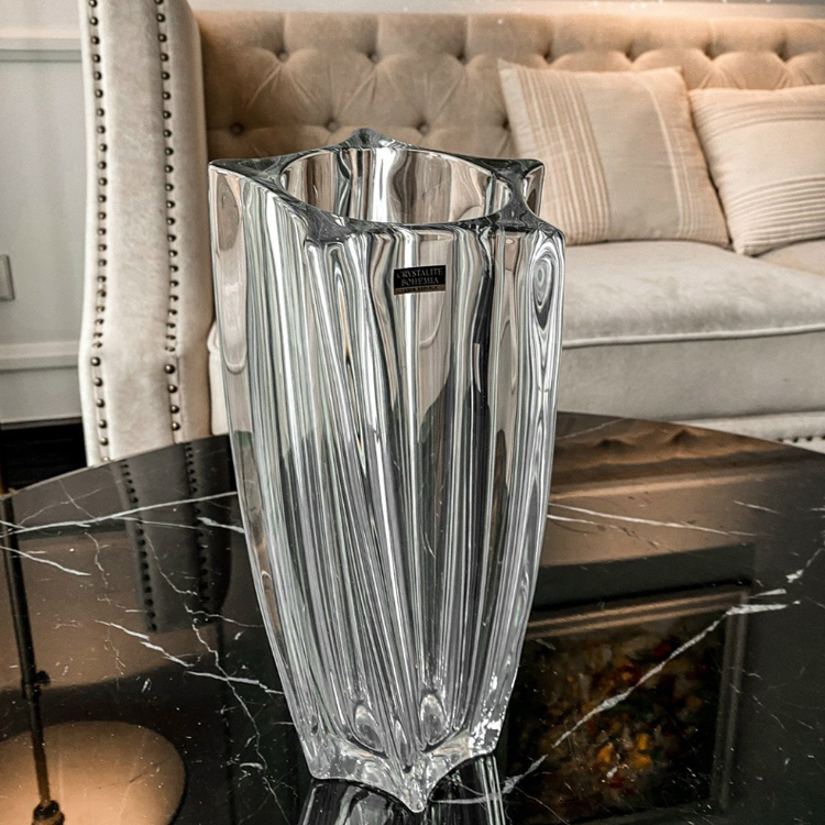 Lọ Hoa Pha Lê Crystalite Bohemia Sao Béo 30.5cm