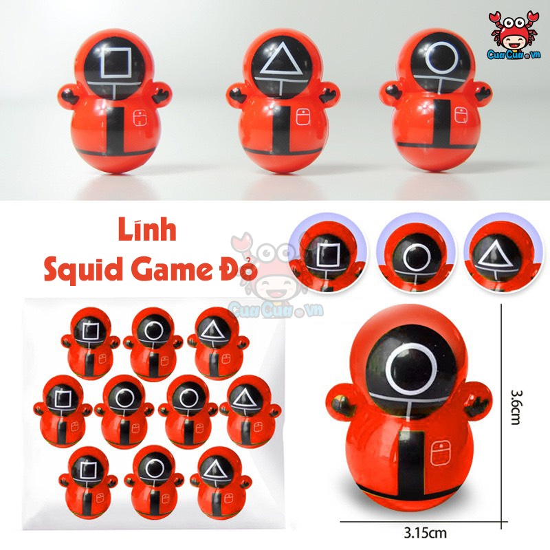 Lật đật squid game mini, đồ chơi lật đật mini doraemon cho bé cute dễ thương giá rẻ (pikachu, trò chơi con mực, minion)