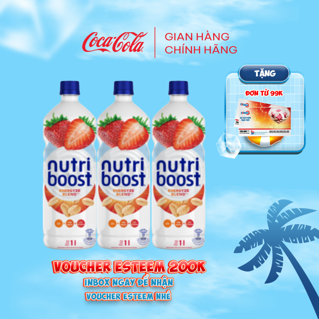 Combo 3 chai Thực phẩm bổ sung Nước uống sữa trái cây Nutriboost Energyze Blend 1L Sale 25.10 Coca-Cola Official Store