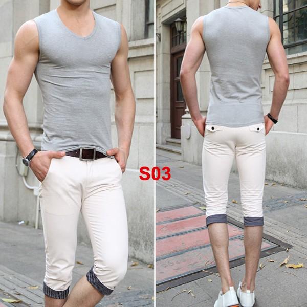 Áo ba lỗ sát nách nam cổ tim nhiều màu chất cotton thun lạnh 4 chiều mềm mịn dáng body thời trang