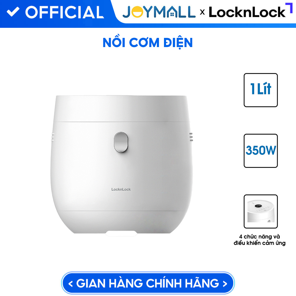 Nồi cơm điện tử LocknLock Pearl rice cooker 1L EJR376WHT, Hàng chính hãng, hẹn giờ, giữ ấm - JoyMall