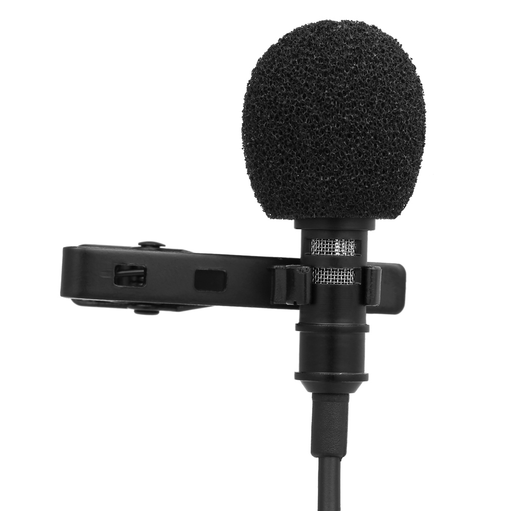 Micrô 3.5mm Mini Collar 1.5m Có Dây Kẹp Và Độ Nhạy Cao Với Túi Lưu Trữ Cho Điện Thoại Thông Minh