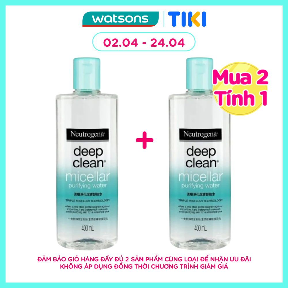 Nước Tẩy Trang Neutrogena Deep Clean Micellar Purifying Water Làm Sạch Da 400ml