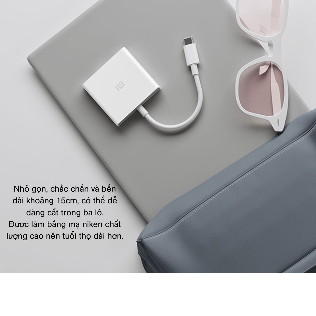 Đầu chuyển đổi Type C sang HDMI, USB-A Xiaomi XMZJQCH2TM - Hàng nhập khẩu