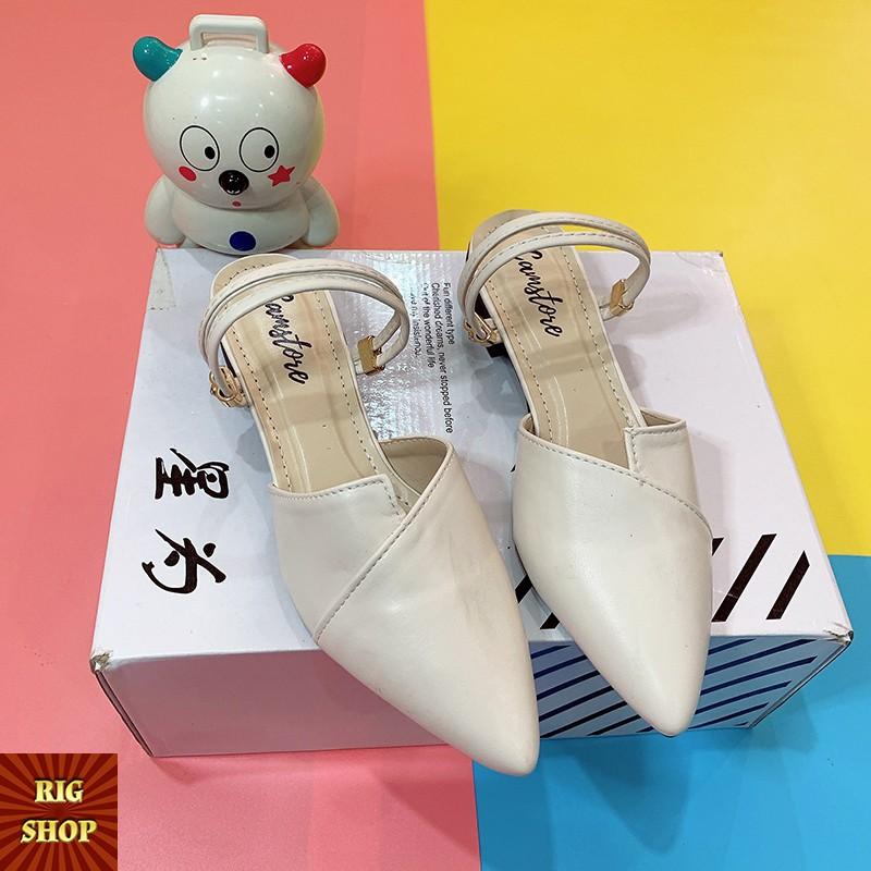 SANDAL MŨI NHỌN RIGSHOP DA MỀM QUAI ĐÔI - 2 KIỂU DÁNG - A6