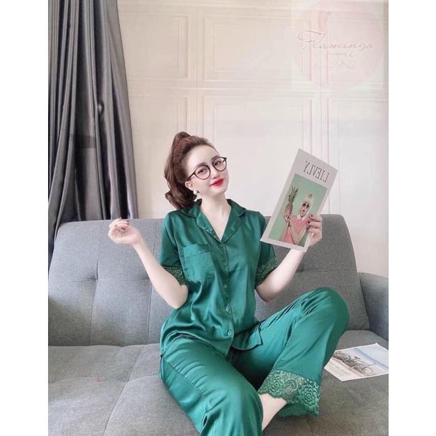Bộ dồ nữ dài chất liệu lụa Satin hàng thiết kế
