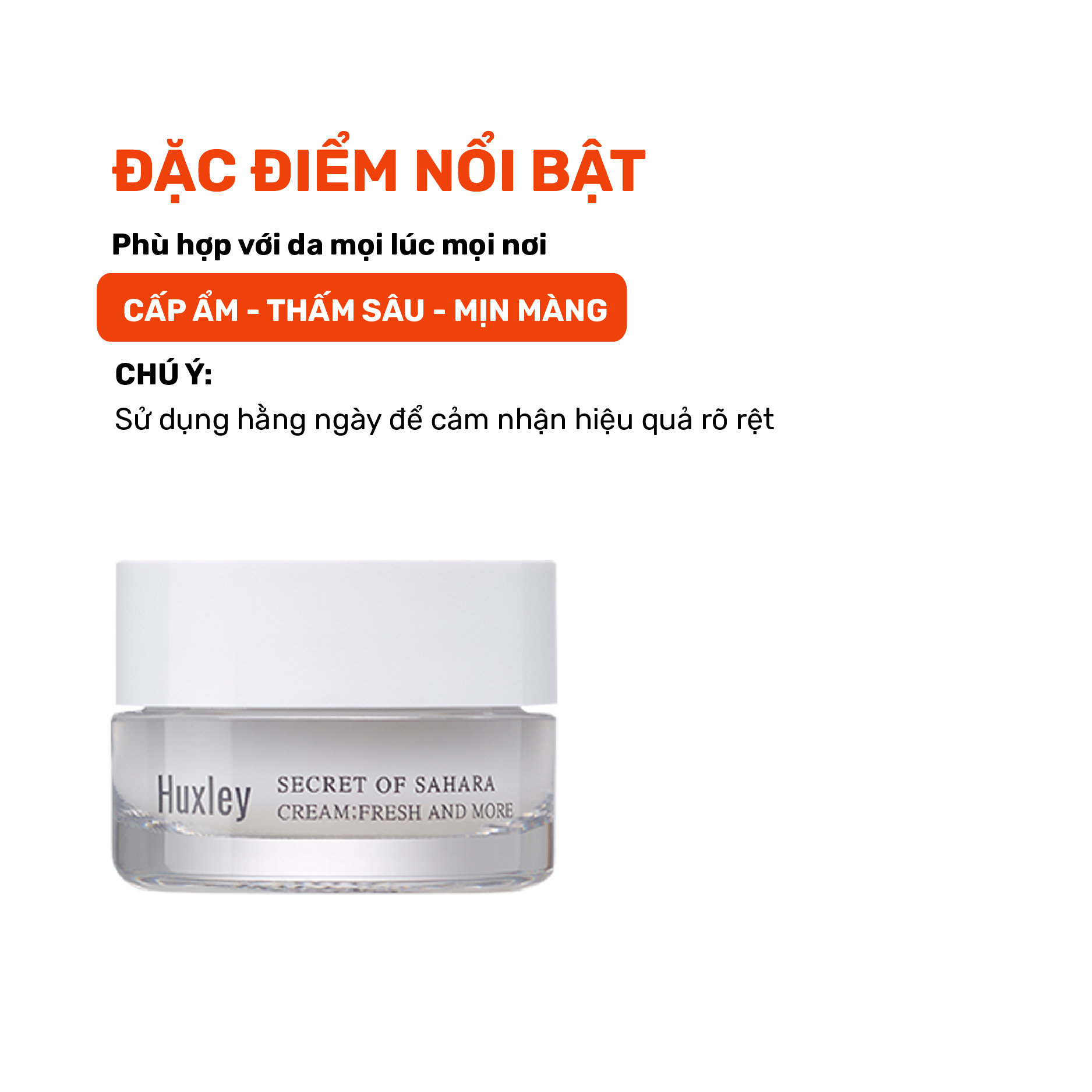 Kem dưỡng siêu cấp ẩm căng mịn chống lão hóa Huxley Cream Fresh And More 7ml