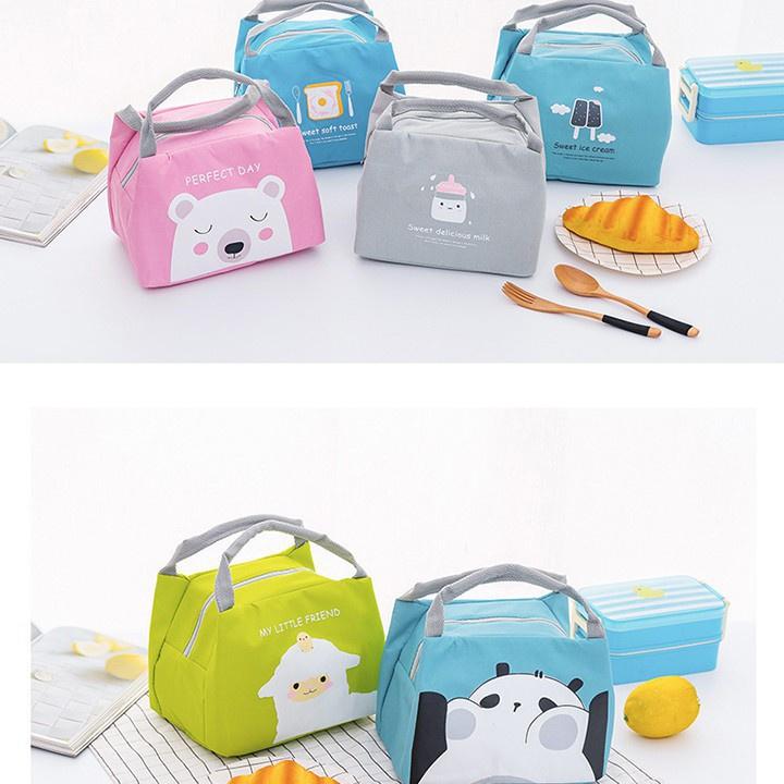 BÁN SỈ Túi Giữ Nhiệt Túi Đựng Cơm Giữ Nhiệt Đa Năng Hình Thú 3 Lớp Có Khoá Kéo Tiện Lợi 88218 SHOP TIỆN ÍCH
