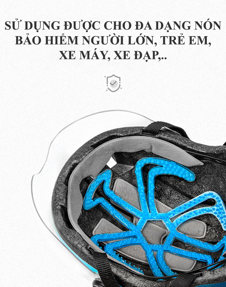Miếng lót nón bảo hiểm silicone thoáng khí giúp bảo vệ đầu khi va đập và giữ kiểu tóc khi đội nón